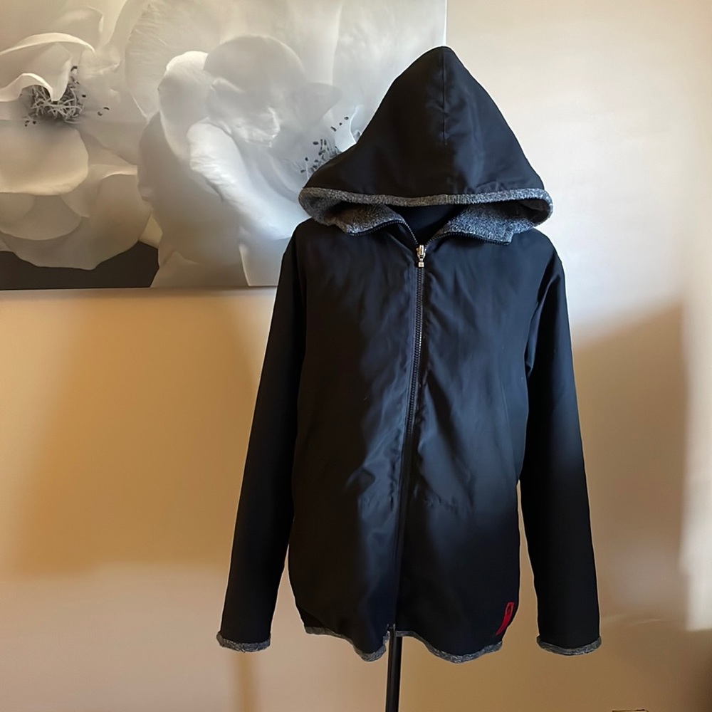 Reversible fall jacket Black/grey fuzzy